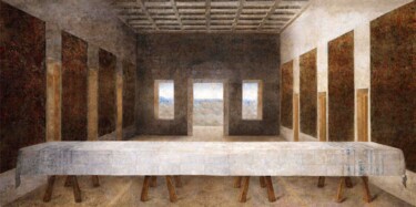 Картина под названием "The Long Table | da…" - Dent-De-Lion Du Midi, Подлинное произведение искусства, Цифровая живопись
