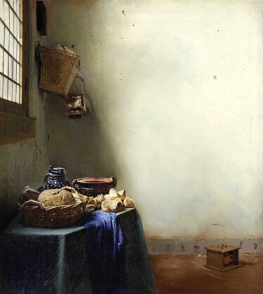 Breakfast | Vermeer | Reimagine Art Impressões e gravuras intitulada "Breakfast | Vermeer…" por Dent-De-Lion Du Midi, Obras de arte originais, Pintura digital