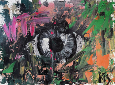 Картина под названием "WTF Eye / WTF глаз" - Denys Sobol, Подлинное произведение искусства, Акрил Установлен на картон
