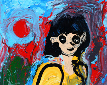 Картина под названием "Drifting Happiness(…" - Deokhyun Kang, Подлинное произведение искусства, Рисунок распылителем краски