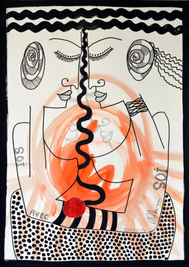 soi avec soi Peinture intitulée "soi avec soi" par Valérie Depadova, Œuvre d'art originale, Acrylique