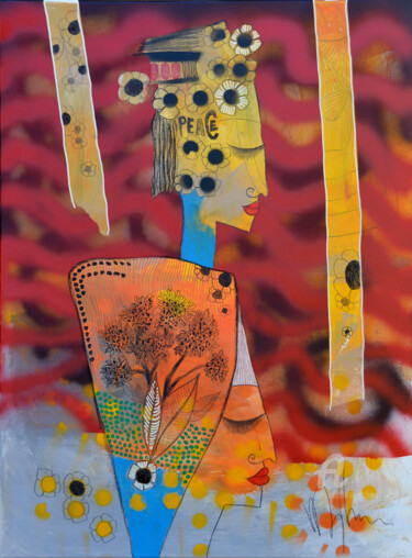 Painting titled "Peace" by Valérie Depadova, Original Artwork, Acrylic