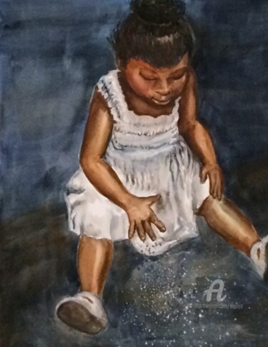 Pintura titulada "Night Play" por Deborah Paige Jackson, Obra de arte original, Acuarela