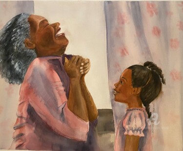Painting titled "I Will Always Love…" by Deborah Paige Jackson, Original Artwork, Watercolor Mounted on Other rigid panel