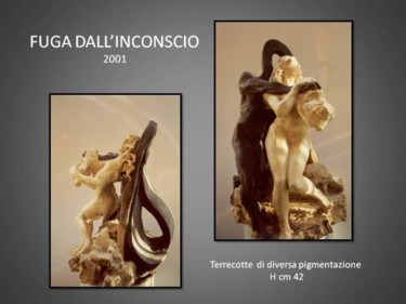 Scultura intitolato "Fuga dal inconscio" da Antonio De Paoli, Opera d'arte originale, Terracotta