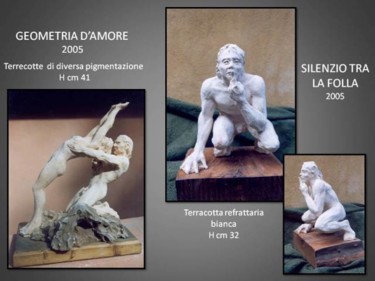 Scultura intitolato "geometria d'amore /…" da Antonio De Paoli, Opera d'arte originale, Terracotta
