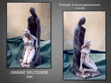 Scultura intitolato "origine dell'essere" da Antonio De Paoli, Opera d'arte originale, Terracotta