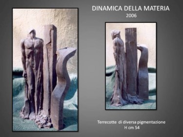 Scultura intitolato "dinamica della mate…" da Antonio De Paoli, Opera d'arte originale, Terracotta