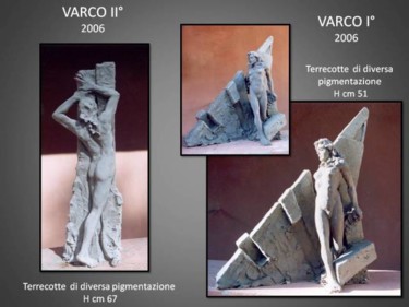 Scultura intitolato "Varco 1 / Varco 2" da Antonio De Paoli, Opera d'arte originale, Terracotta