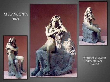 Scultura intitolato "melanconia" da Antonio De Paoli, Opera d'arte originale, Terracotta