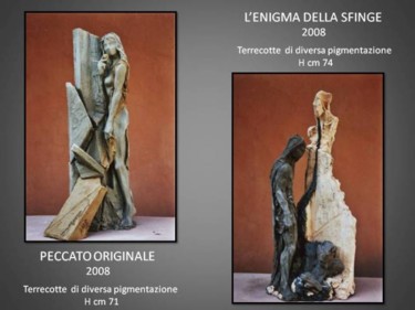 Scultura intitolato "peccato originale /…" da Antonio De Paoli, Opera d'arte originale, Terracotta
