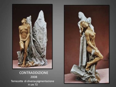Scultura intitolato "contraddizione" da Antonio De Paoli, Opera d'arte originale, Terracotta