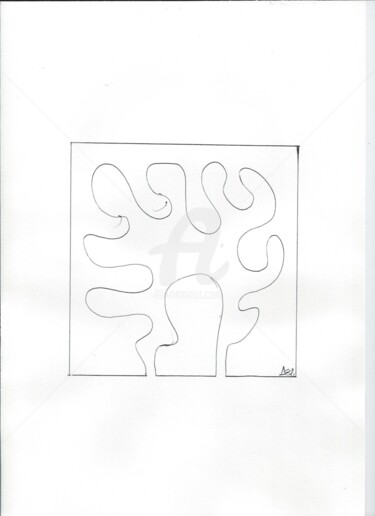 Dessin intitulée "bicallusion-11.21X2…" par Deph, Œuvre d'art originale, Stylo à bille