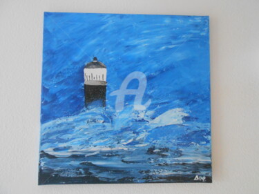Malerei mit dem Titel "la mer déchainée et…" von Deph, Original-Kunstwerk, Acryl