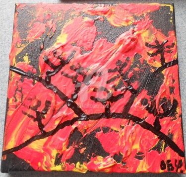 Peinture intitulée "des arbres en enfer" par Deph, Œuvre d'art originale, Acrylique