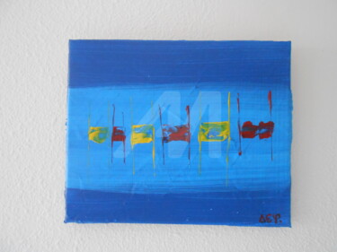 tableau abstrait marine 25x30 cm Peinture intitulée "tableau abstrait ma…" par Deph, Œuvre d'art originale, Acrylique