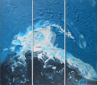 Peinture intitulée "tsunami 3x20x60cm" par Deph, Œuvre d'art originale, Acrylique