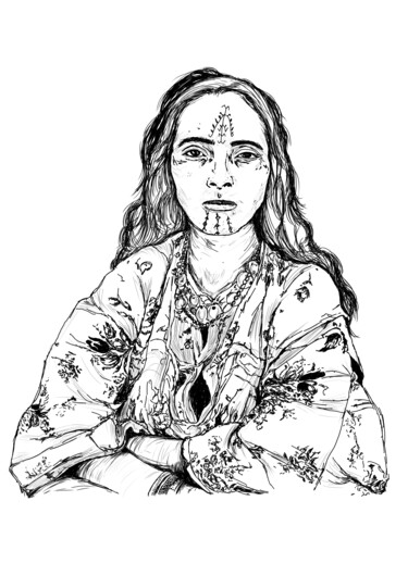 Digitale Kunst getiteld "amazigh woman I" door Depict Sofia, Origineel Kunstwerk, 2D Digital Work