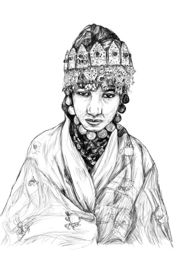 Arts numériques intitulée "amazigh woman IV" par Depict Sofia, Œuvre d'art originale, Travail numérique 2D