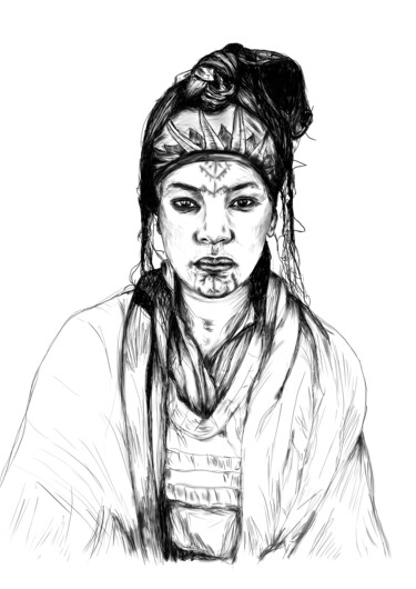 Digitale Kunst getiteld "amazigh woman V" door Depict Sofia, Origineel Kunstwerk, 2D Digital Work