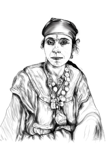 Artes digitais intitulada "amazigh woman VI" por Depict Sofia, Obras de arte originais, Trabalho Digital 2D