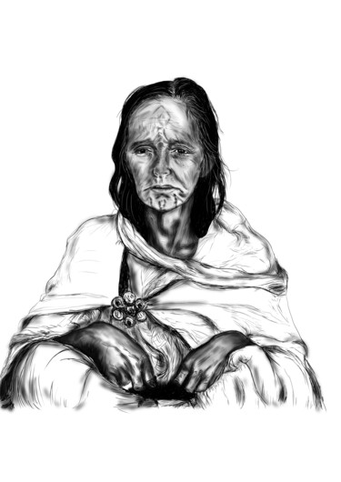 Arts numériques intitulée "amazigh woman VII" par Depict Sofia, Œuvre d'art originale, Travail numérique 2D