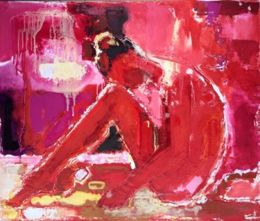 Painting titled "Red figure" by Irena Depko Irina Depko, Original Artwork, Oil