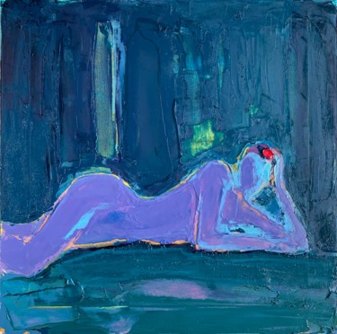 Painting titled "Figure. Naked. 2021" by Irena Depko Irina Depko, Original Artwork, Oil Mounted on Wood Stretcher frame