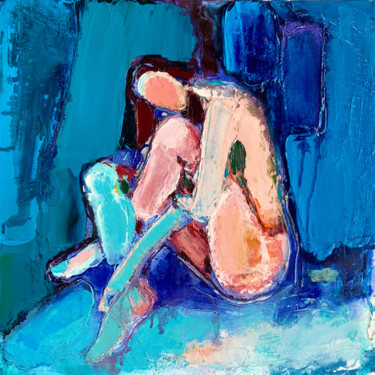 Картина под названием "Naked figure. 2" - Irena Depko Irina Depko, Подлинное произведение искусства, Масло Установлен на Дер…