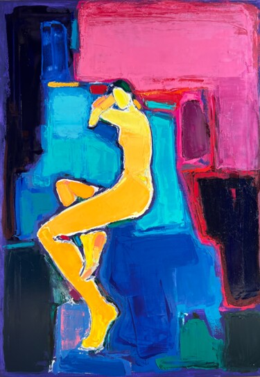 Картина под названием "Series “Figures.”" - Irena Depko Irina Depko, Подлинное произведение искусства, Масло Установлен на Д…