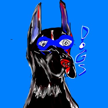 Drawing titled "A dog who mixes rea…" by Weirdo Apache, Original Artwork, Digital Painting