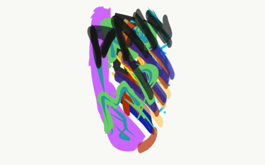 Цифровое искусство под названием "An abstract boy in…" - Weirdo Apache, Подлинное произведение искусства, Цифровая живопись