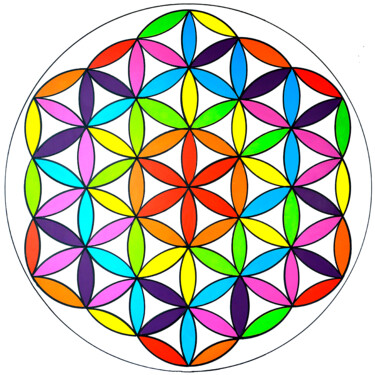 Digital Arts titled "The Flower of Life" by Derek Harris, Original Artwork, Digital Print