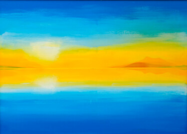 Digitale Kunst mit dem Titel "Yellow Sunset" von Derek Harris, Original-Kunstwerk, Digitaldruck