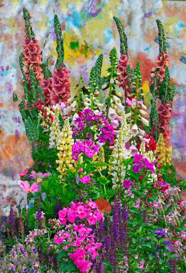 Fotografie mit dem Titel "Flower Border with…" von Derek Harris, Original-Kunstwerk, Manipulierte Fotografie