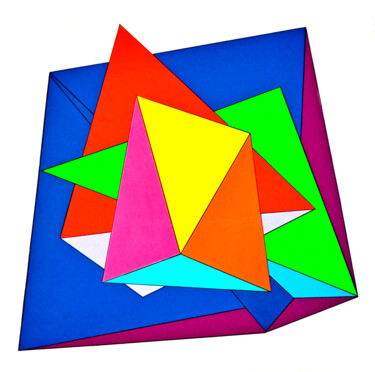 Digitale Kunst getiteld "Just Triangles 1" door Derek Harris, Origineel Kunstwerk, Digitale afdruk