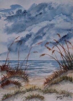 Painting titled "The Beach" by Derek Mccrea, Original Artwork, Oil