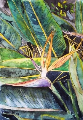 Painting titled "bird of paradise" by Derek Mccrea, Original Artwork, Oil