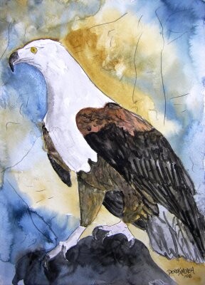 Painting titled "eagle" by Derek Mccrea, Original Artwork, Oil
