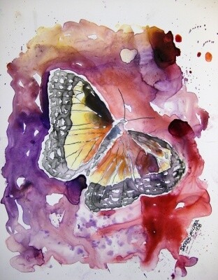 Painting titled "monarch butterfly" by Derek Mccrea, Original Artwork, Oil