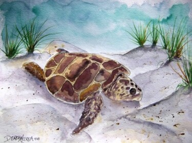 Painting titled "sea turtle 2" by Derek Mccrea, Original Artwork, Other
