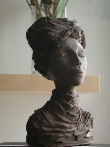 Sculpture intitulée "tête africaine" par Marie Derennes, Œuvre d'art originale