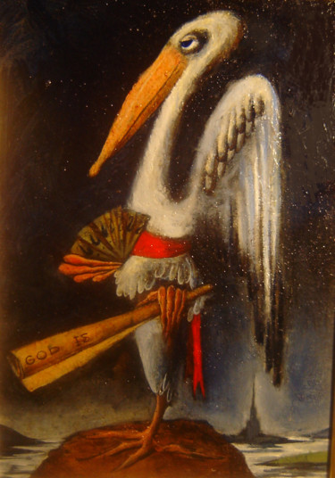 Картина под названием "Пеликан-вестник" - Светлана Дергачева, Подлинное произведение искусства, Масло