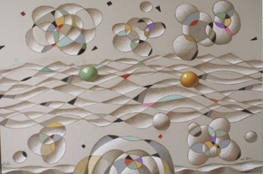 Peinture intitulée "Space illusion" par Sergey Dergun, Œuvre d'art originale, Pastel