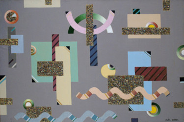 Картина под названием "Простые формы" - Sergey Dergun, Подлинное произведение искусства, Масло Установлен на Деревянная рама…