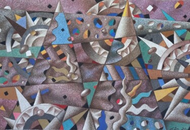 Картина под названием "Из жизни пирамид" - Sergey Dergun, Подлинное произведение искусства, Пастель