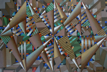 Malerei mit dem Titel "Компания из трех ро…" von Sergey Dergun, Original-Kunstwerk, Öl Auf Keilrahmen aus Holz montiert