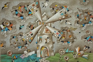 Картина под названием "Тир" - Sergey Dergun, Подлинное произведение искусства, Пастель