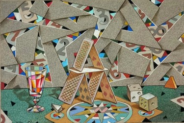 "Карточный домик" başlıklı Tablo Sergey Dergun tarafından, Orijinal sanat, Pastel