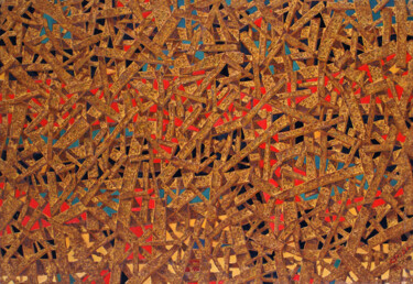 Картина под названием "Red inside" - Sergey Dergun, Подлинное произведение искусства, Масло Установлен на Деревянная рама дл…